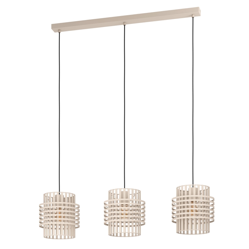 Eglo - Suspension filaire 3xE27/40W/230V crème