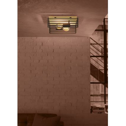 Eglo - Plafoniera 2xE27/40W/230V nero/marrone