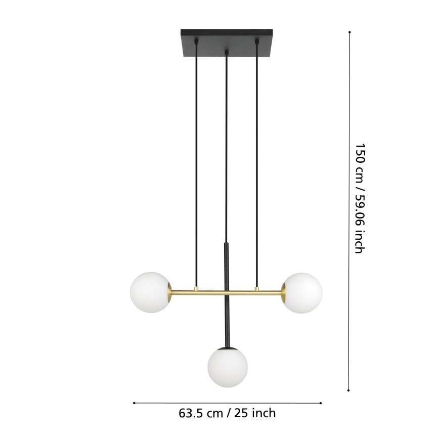 Eglo - Hängeleuchte 3xE14/40W/230V golden/schwarz