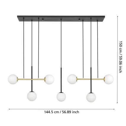 Eglo - Hängeleuchte 7xE14/40W/230V golden/schwarz