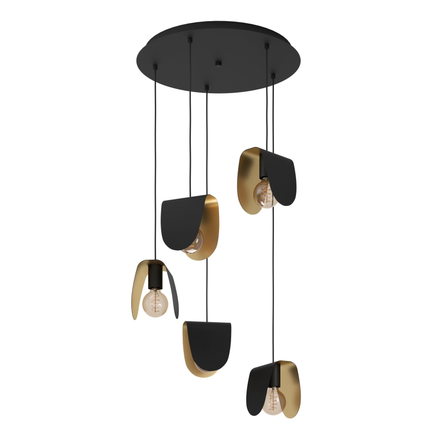 Eglo - Suspension filaire 5xE27/40W/230V noir/doré