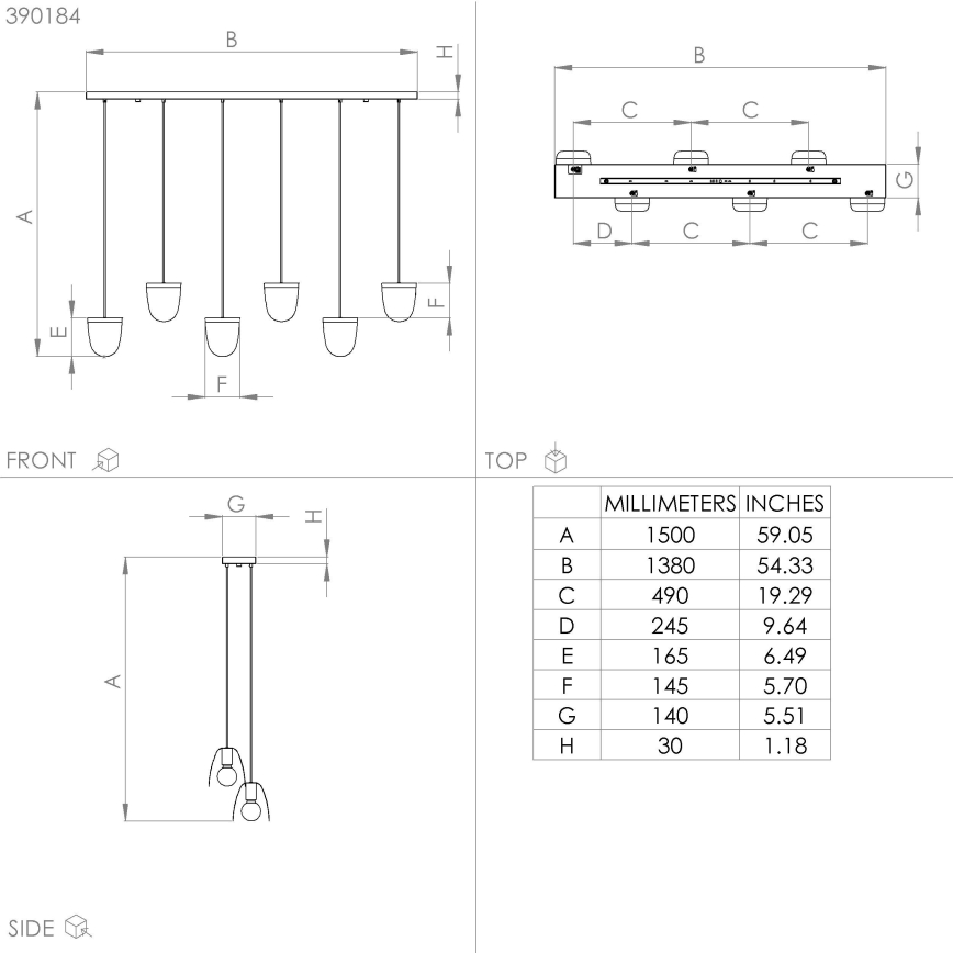 Eglo - Lampadario a sospensione con filo 6xE27/40W/230V nero/oro