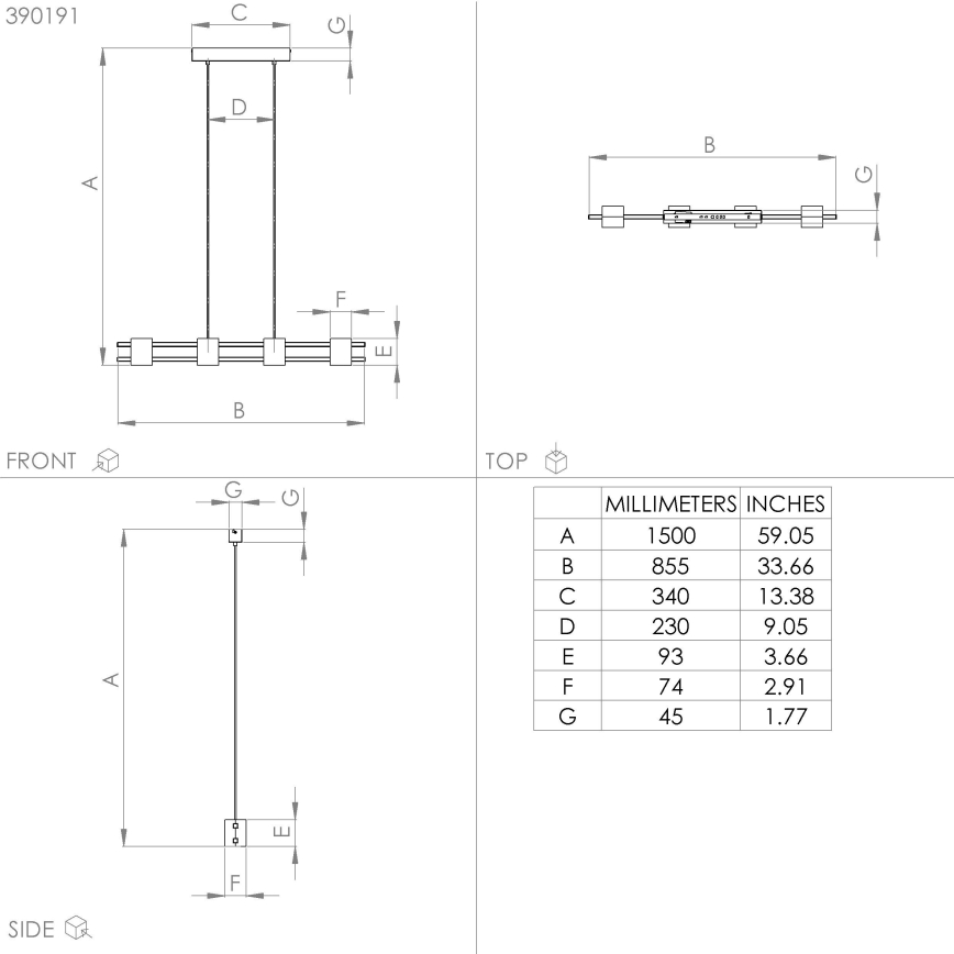 Eglo - Lampadario a sospensione con filo 4xE27/40W/230V nero/marrone