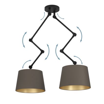 Eglo - Suspension-barre 2xE27/40W/230V marron