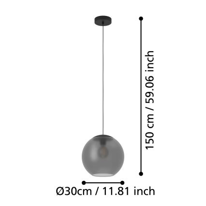 Eglo - Hängeleuchte 1xE27/40W/230V rauchig