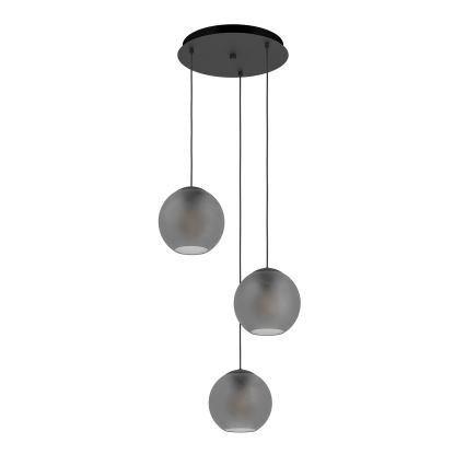 Eglo - Suspension filaire 3xE27/40W/230V fumé