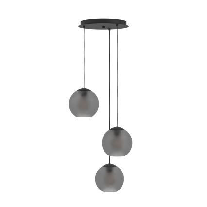 Eglo - Suspension filaire 3xE27/40W/230V fumé