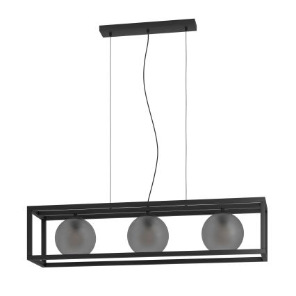 Eglo - Hängeleuchte 3xE27/40W/230V rauchig/schwarz