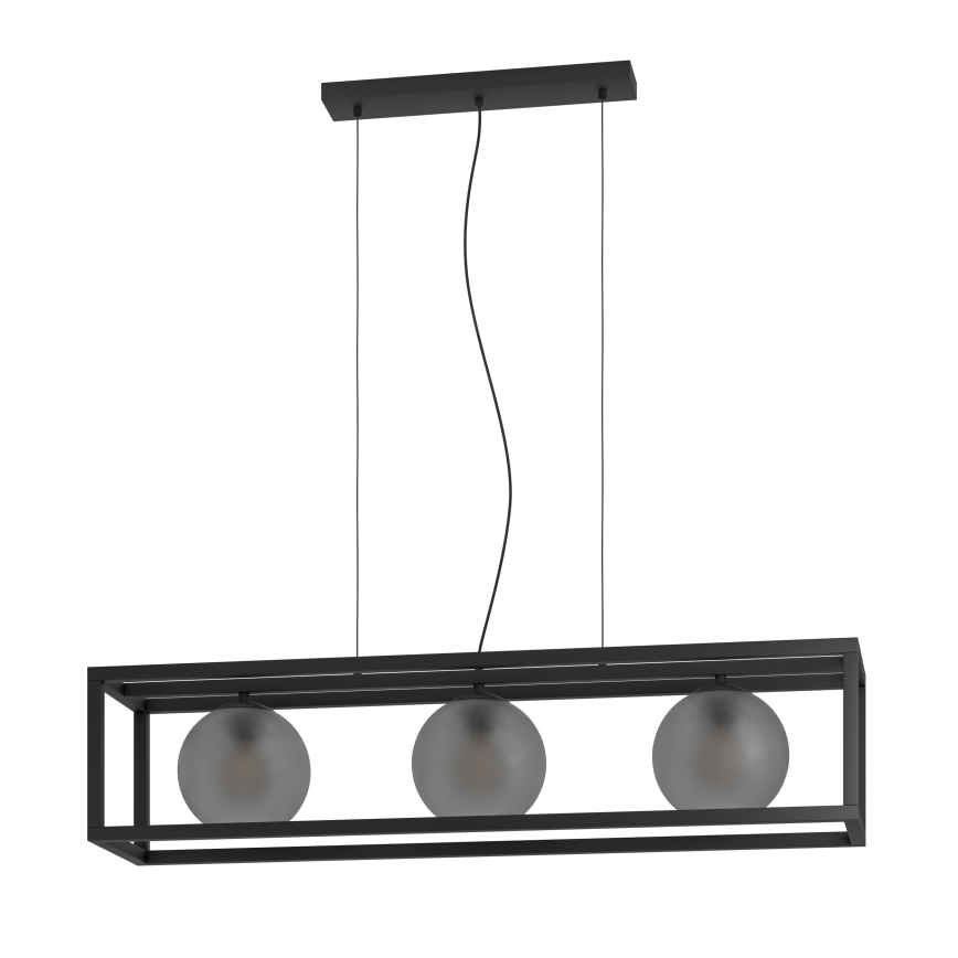 Eglo - Hängeleuchte 3xE27/40W/230V rauchig/schwarz