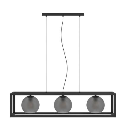 Eglo - Hängeleuchte 3xE27/40W/230V rauchig/schwarz