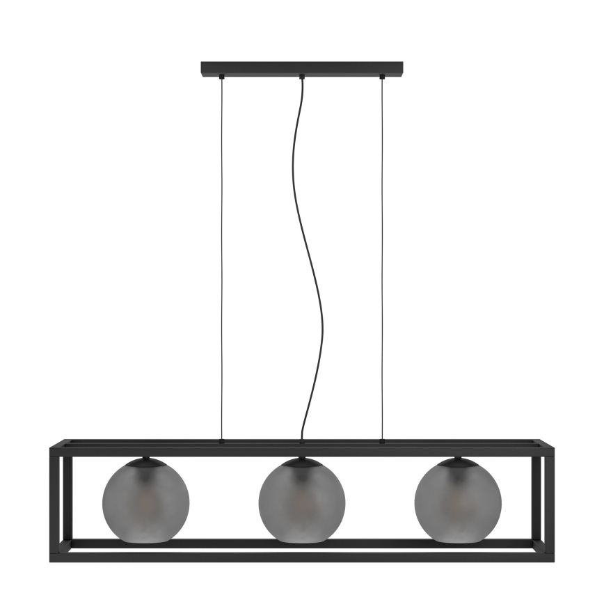 Eglo - Hängeleuchte 3xE27/40W/230V rauchig/schwarz