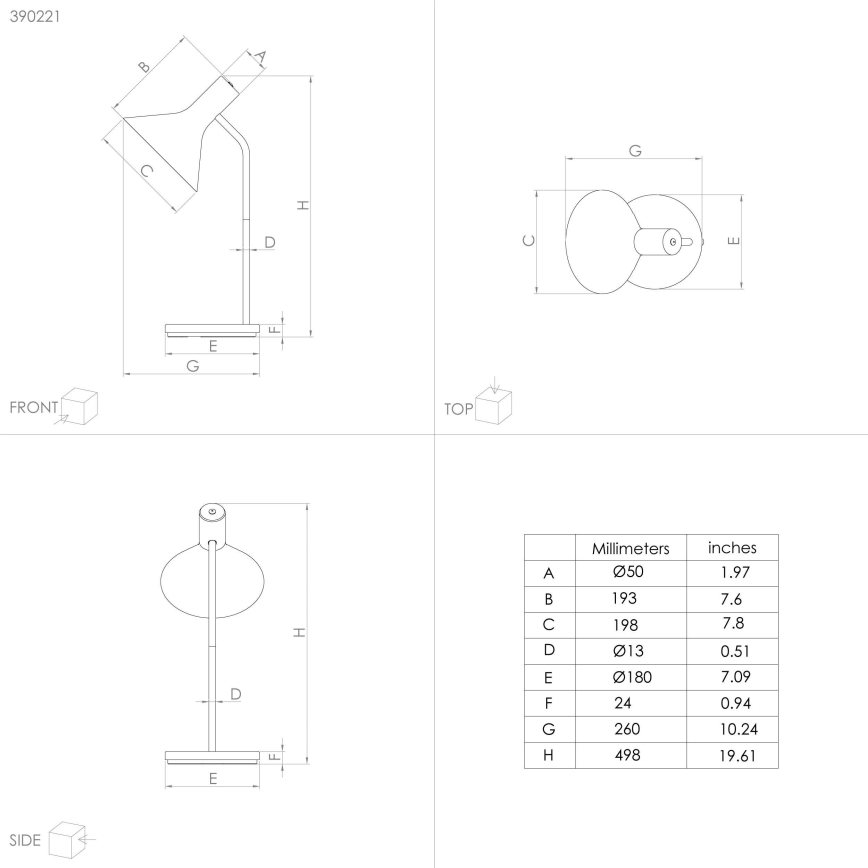 Eglo - Lampe de table 1xE27/28W/230V noir