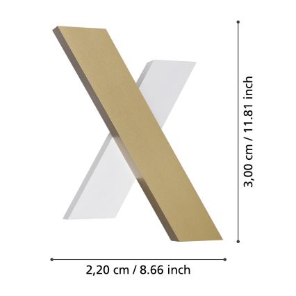Eglo - Applique a LED 2xLED/5W/230V 3000K oro/bianco