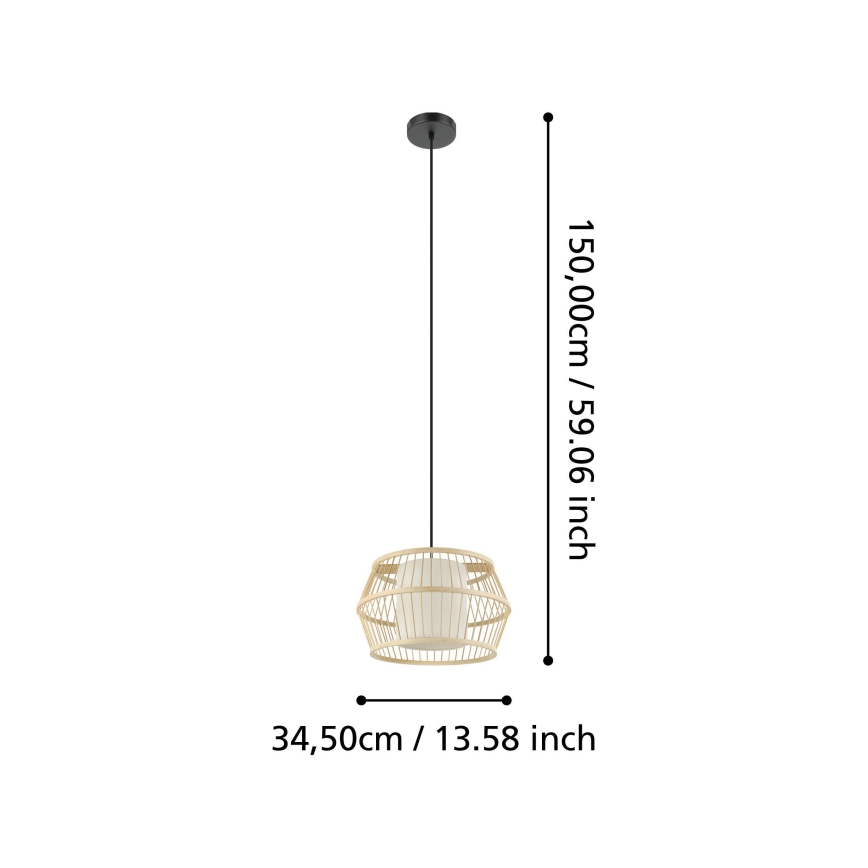 Eglo - Suspension filaire 1xE27/40W/230V bambou