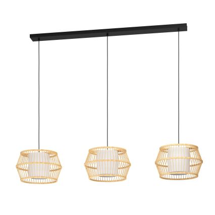 Eglo - Suspension filaire 3xE27/40W/230V bambou