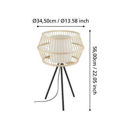 Eglo - Lampe de table 1xE27/40W/230V bambou