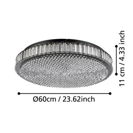 Eglo - Plafonnier à intensité variable LED/52,4W/230V 4000K noir