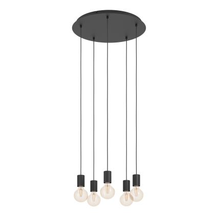 Eglo - Lampadario a sospensione con filo 5xE27/40W/230V nero