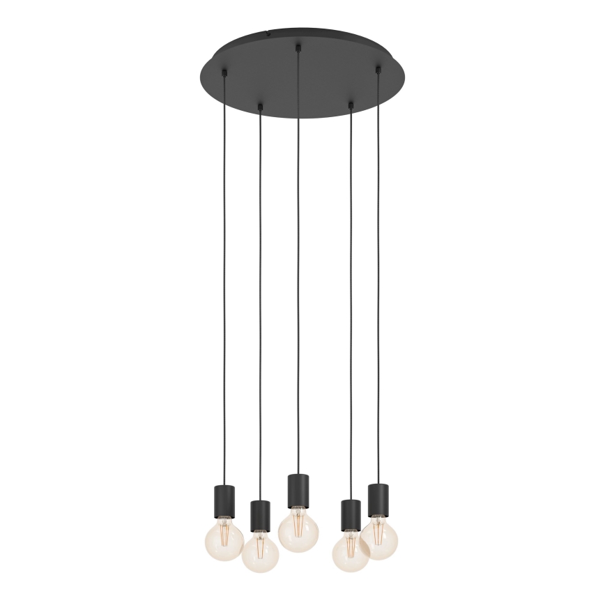 Eglo - Lampadario a sospensione con filo 5xE27/40W/230V nero