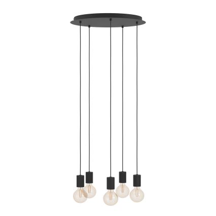 Eglo - Lampadario a sospensione con filo 5xE27/40W/230V nero
