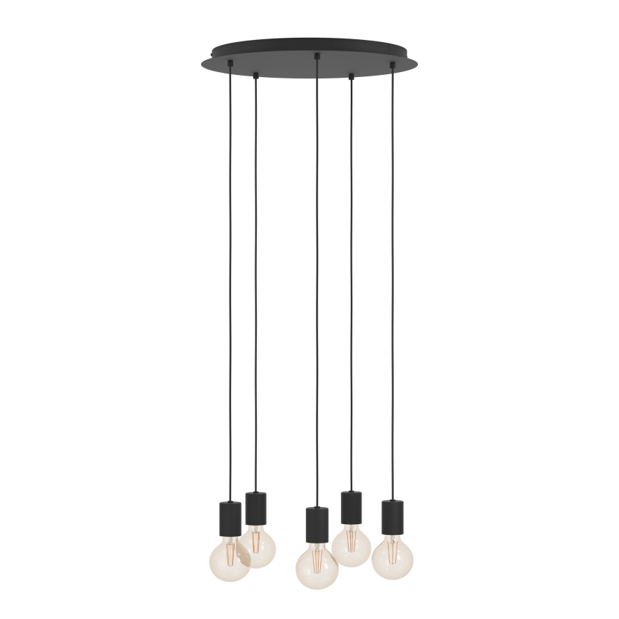 Eglo - Lampadario a sospensione con filo 5xE27/40W/230V nero