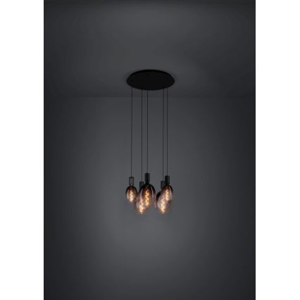 Eglo - Lampadario a sospensione con filo 5xE27/40W/230V nero