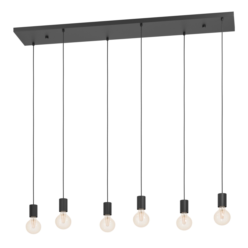 Eglo - Suspension filaire 6xE27/40W/230V noir