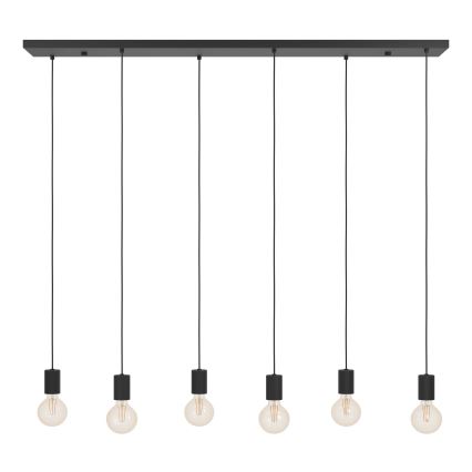 Eglo - Suspension filaire 6xE27/40W/230V noir