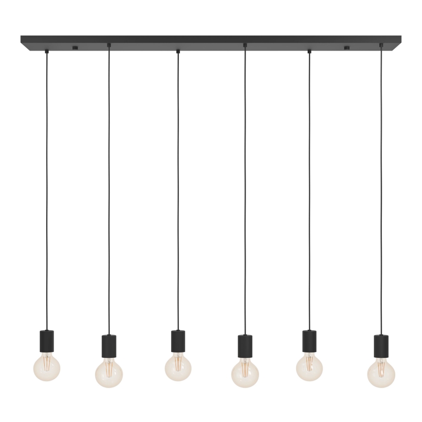 Eglo - Suspension filaire 6xE27/40W/230V noir
