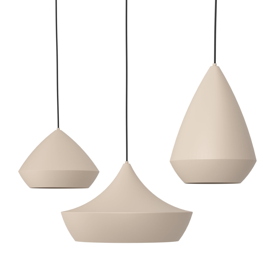 Eglo - Lampadario a sospensione con filo 3xE27/28W/230V beige
