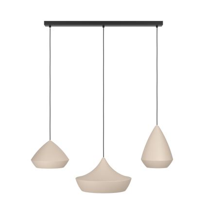Eglo - Lampadario a sospensione con filo 3xE27/28W/230V beige