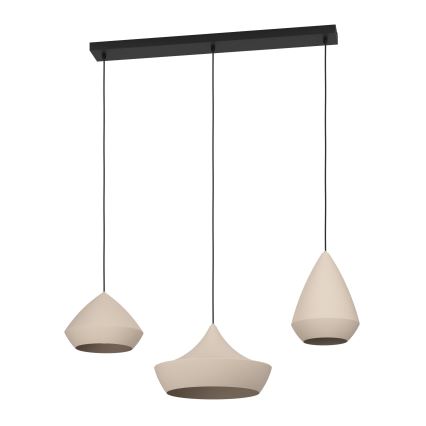 Eglo - Suspension filaire 3xE27/28W/230V beige