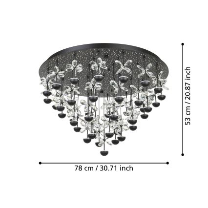 Eglo - Plafoniera LED dimmerabile LED/77,4W/230V 3000K nero