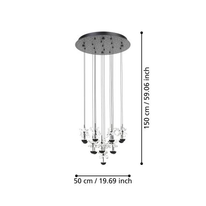 Eglo - Dimmbare LED-Hängeleuchte LED/27W/230V 3000K schwarz