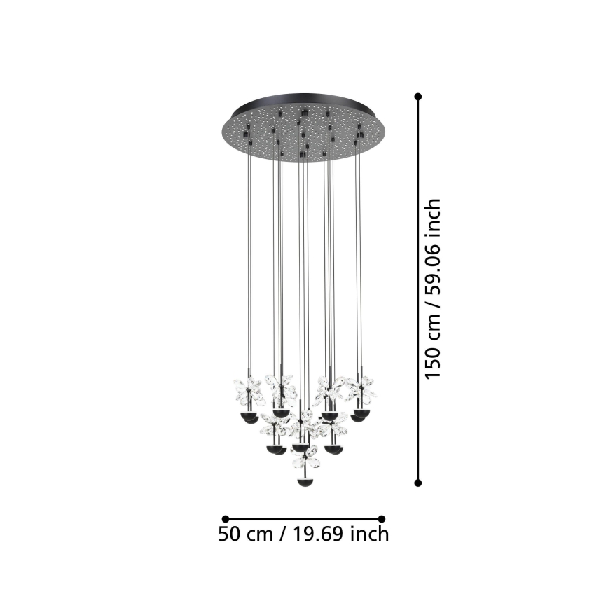 Eglo - Dimmbare LED-Hängeleuchte LED/27W/230V 3000K schwarz