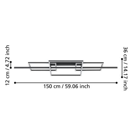Eglo - Plafonnier à intensité variable LED/34,5W/230V 3000K noir