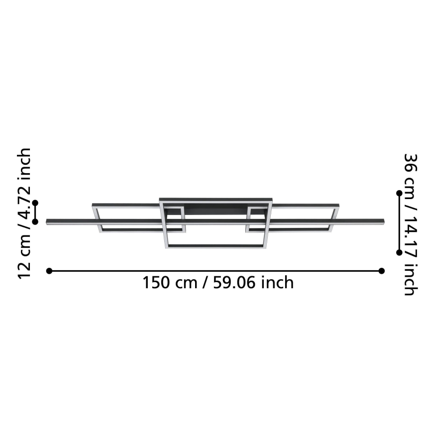 Eglo - Plafonnier à intensité variable LED/34,5W/230V 3000K noir