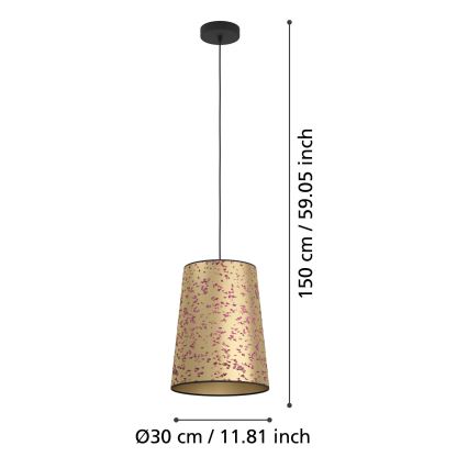 Eglo - Hängeleuchte 1xE27/25W/230V golden/rosa