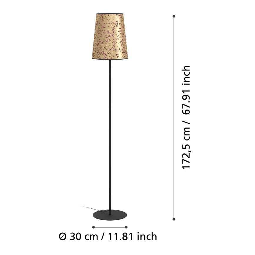 Eglo - Lampadaire 1xE27/25W/230V doré/rose