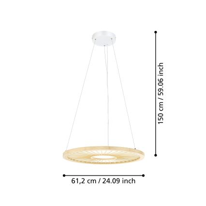 Eglo - Dimmbare LED-Hängeleuchte LED/36W/230V 4000K beige