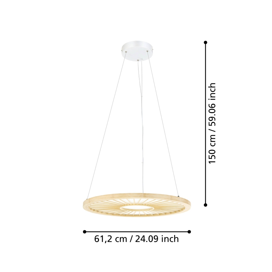 Eglo - Dimmbare LED-Hängeleuchte LED/36W/230V 4000K beige