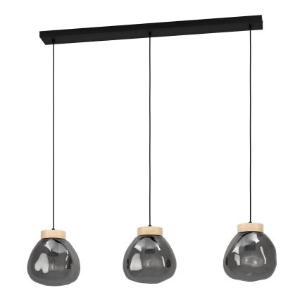 Eglo - Suspension filaire 3xE27/40W/230V fumé