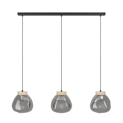 Eglo - Suspension filaire 3xE27/40W/230V fumé