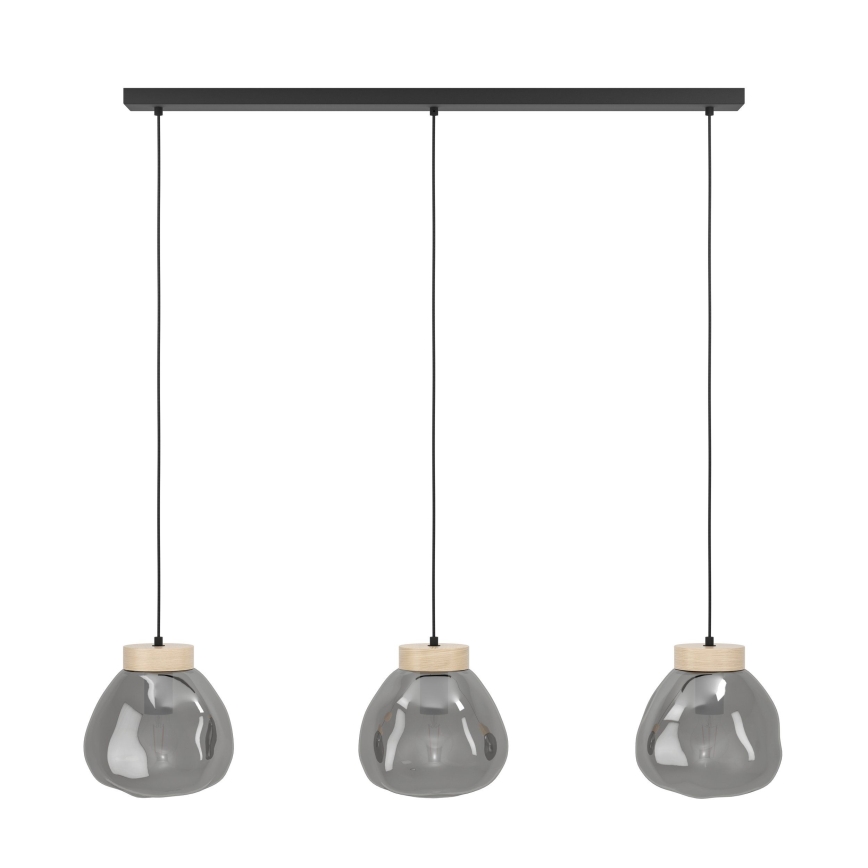 Eglo - Suspension filaire 3xE27/40W/230V fumé