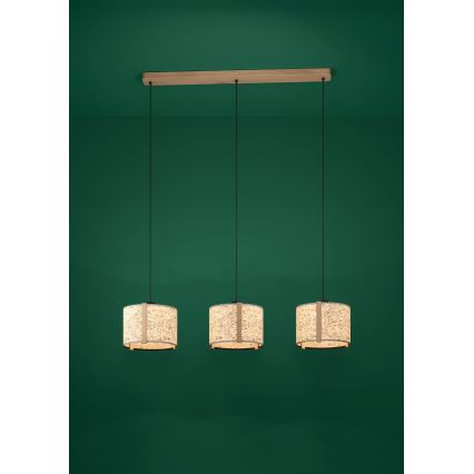 Eglo - Suspension filaire 3xE27/25W/230V beige