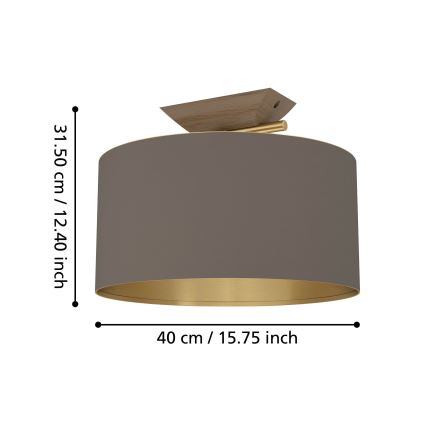 Eglo - Plafoniera 1xE27/40W/230V marrone/oro