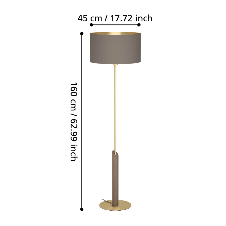 Eglo - Lampada con piedistallo 1xE27/40W/230V marrone/oro