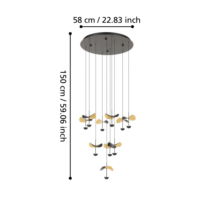 Eglo - Suspension filaire à intensité variable 10xLED/2,3W/230V 3000K d. 58 cm