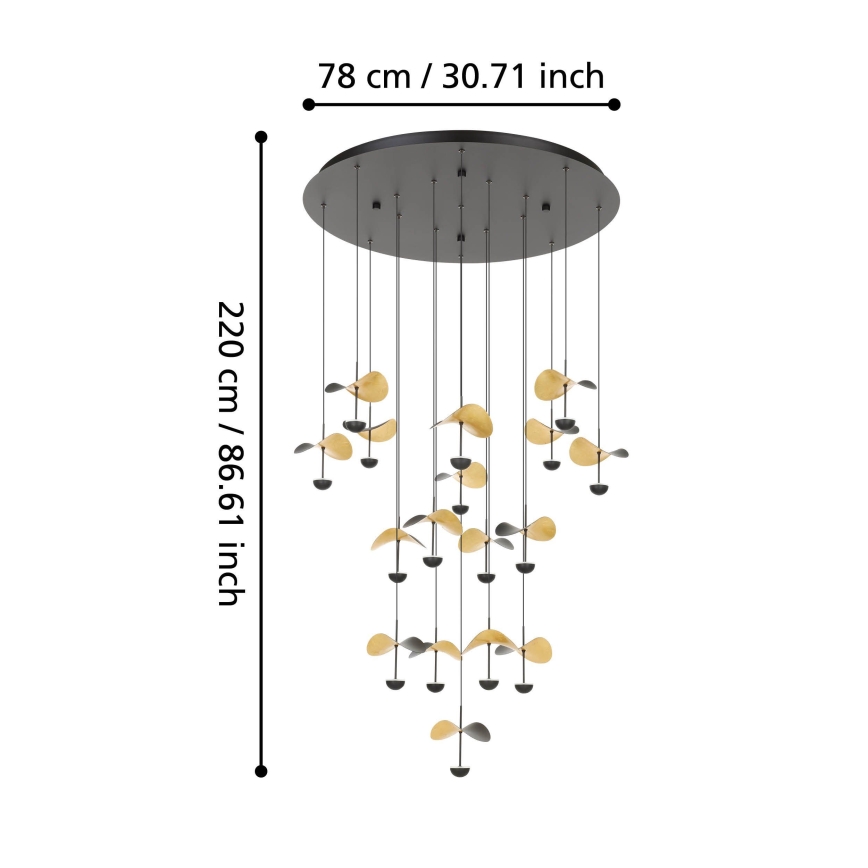 Eglo - Lampadario a sospensione con filo LED dimmerabile 17xLED/2,3W/230V 3000K diametro 78 cm