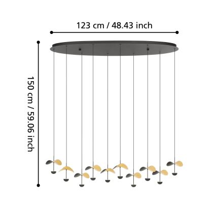 Eglo - Suspension filaire à intensité variable 10xLED/2,3W/230V 3000K